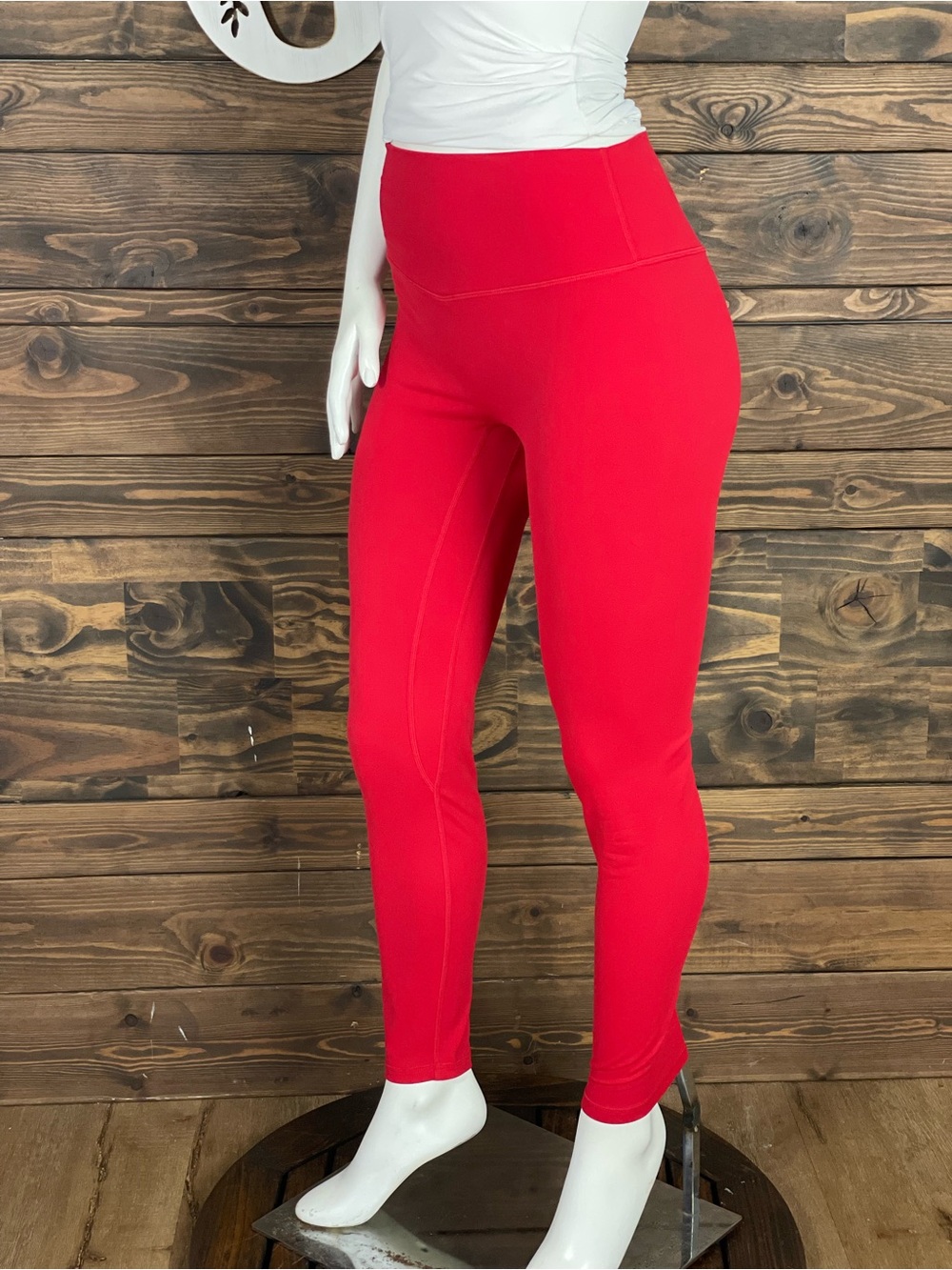 Til You Collapse | Booty Scrunch High-Rise Red Stretch Leggings Athletic Workout